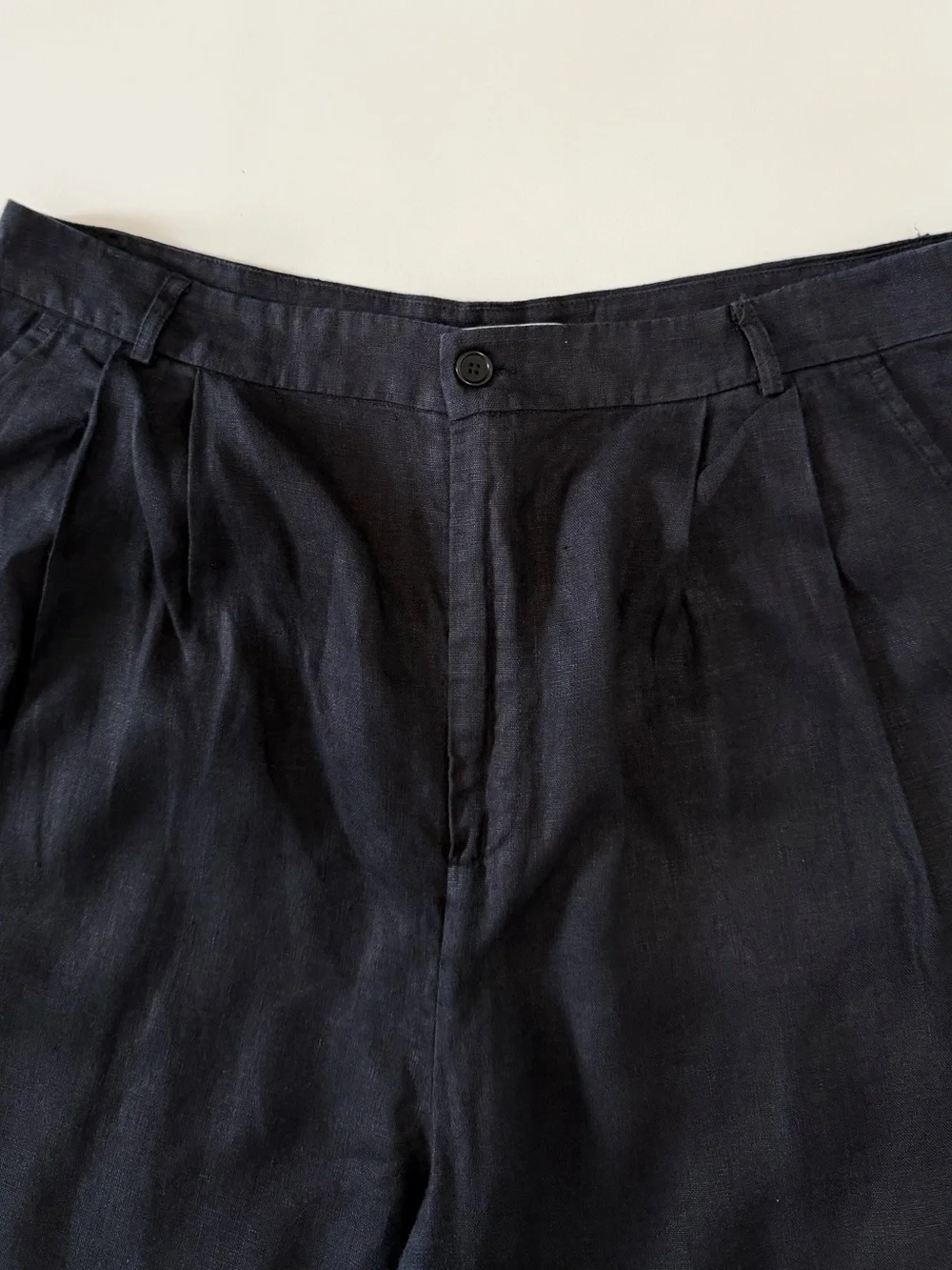 Reformation Women’s Black Wide-Leg Linen Chinos Pants Size 12